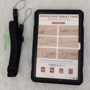 Black Protective Shockproof Tablet Case with Strap